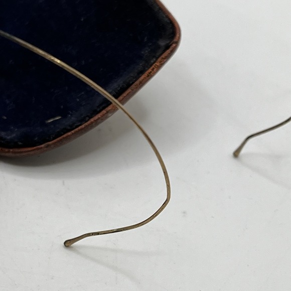 Antique‎ Wire Rim "Windsor" Spectacles Saddle Bridge Gold/ Brass Color with Case - Picture 8 of 16